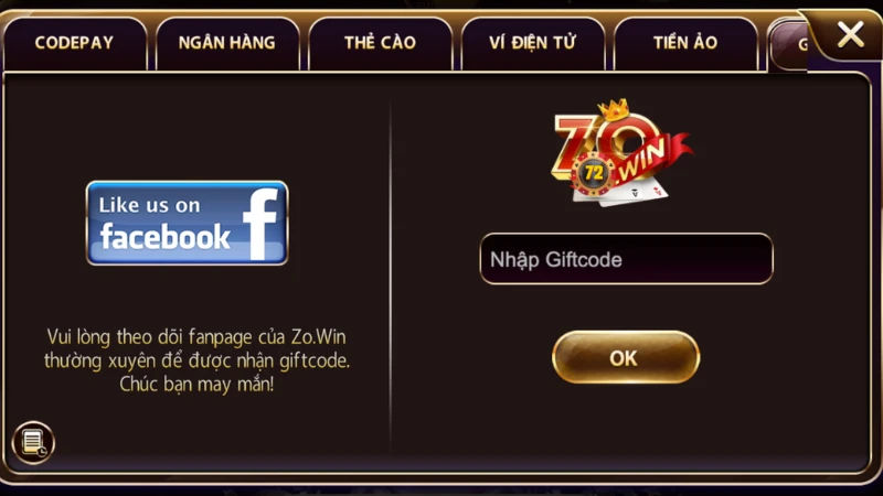 Cách nhận tiền gift code Zowin